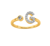 9K YG 0.19ct F VS LGD INITIAL "G" RING